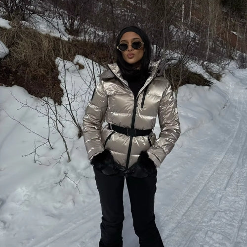 Veste d'hiver à capuche pour femme | Épaisse et chaude