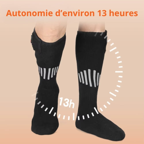 Chaussettes chauffantes d'hiver chaude | Recharge USB