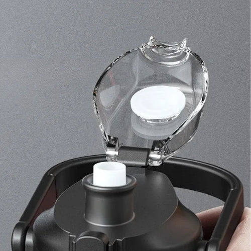 Gourde isotherme 2L en acier | Poignée et paille amovible