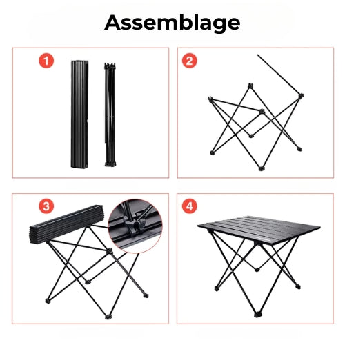 Table de camping pliante | Aluminium Ultraléger