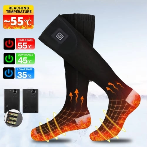 Chaussettes d'hiver chauffantes thermiques | Recharge USB - Chaude et épaisse