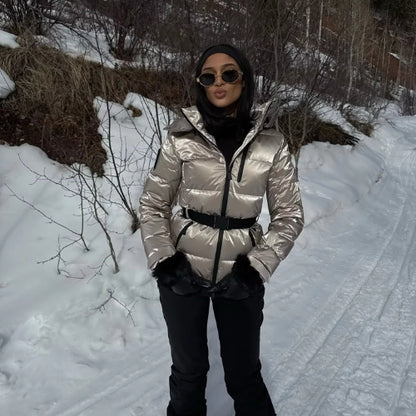 Veste d'hiver à capuche pour femme | Épaisse et chaude