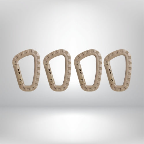 Lot de 4 mousquetons tactiques en plastique et acier | Crochet rapide