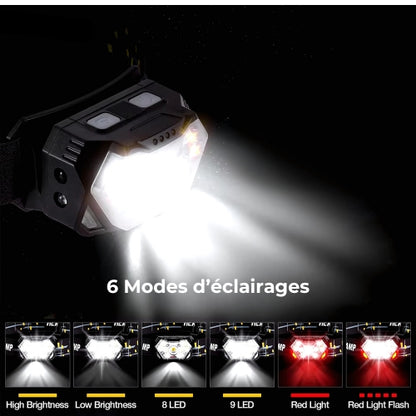 Lampe Frontale rechargeable - Longue portée | Lampe frontale puissante
