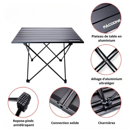 Table de camping pliante | Aluminium Ultraléger
