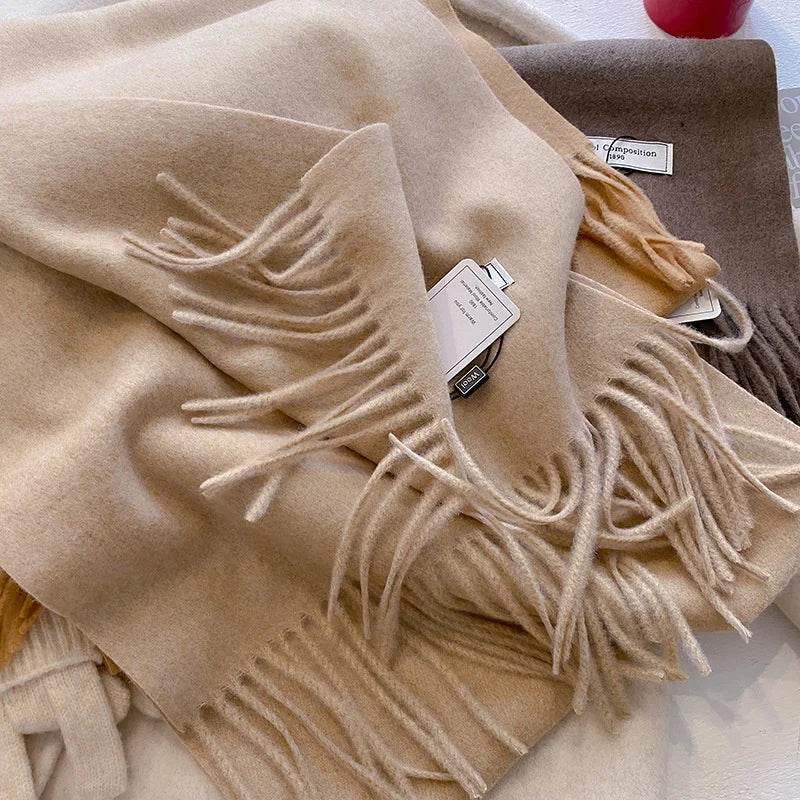 Écharpe d'hiver en laine pour femmes | Épais et doux