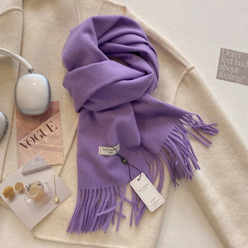 Écharpe d'hiver en laine pour femmes | Épais et doux