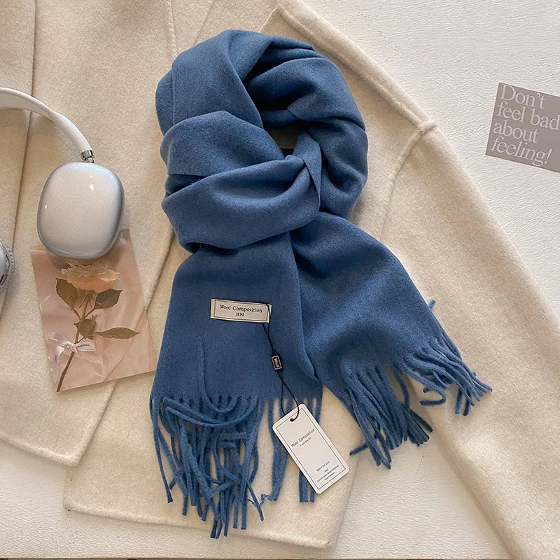 Écharpe d'hiver en laine pour femmes | Épais et doux