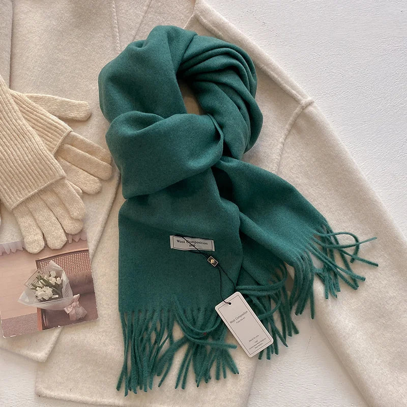 Écharpe d'hiver en laine pour femmes | Épais et doux