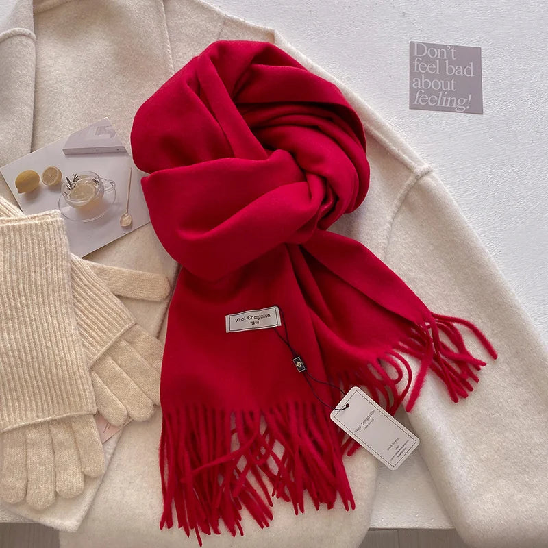 Écharpe d'hiver en laine pour femmes | Épais et doux