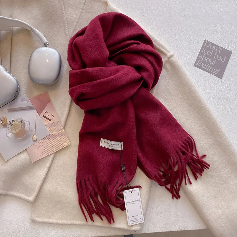 Écharpe d'hiver en laine pour femmes | Épais et doux